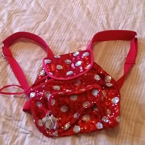 Brand New Disney - Red & Silver Sequence Disney Girls Backpack